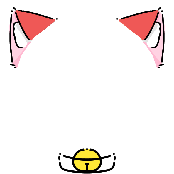 white collar red cat ears Decoration